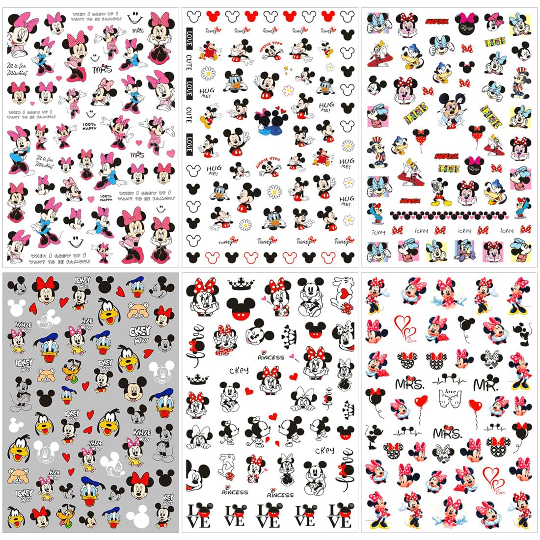 Cute Nail Art Stickers 3D Self-Adhesive Nail Decals Party Favors Gifts for Women Cute Nails Design Supplies Cartoon Designer Nails Art Decoration 10pcs