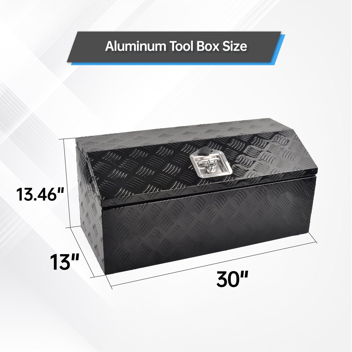 GESEXI 30 Inch Aluminum Truck Tool Box，Heavy Duty Truck Bed Tool Box Storage Organizer with T-Handle, Black (30'' x 13.2'' x 13.5'')