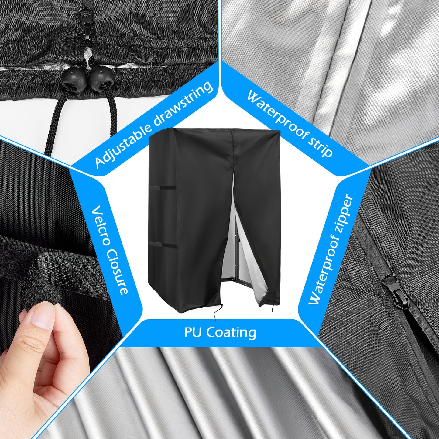 Safipotts Squat Rack Cover, Waterproof Outdoor Gym Equipment Covers with Zipper for Squat Rack/Weight Lifting Rack/Home Gym Workout Equipment (47" W x 69"" D x 84"" H)"