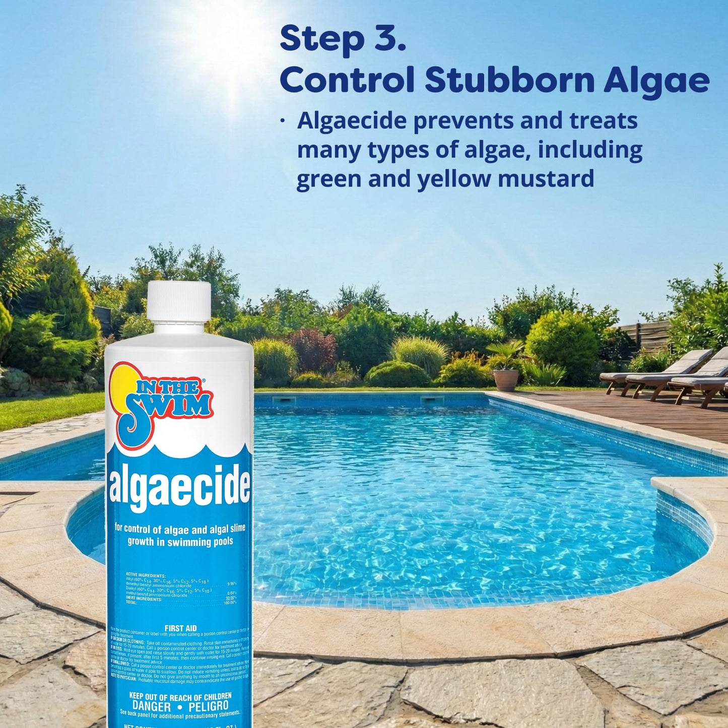 In The Swim Opening Kit and Chlorine Bundle - Pre-Measured Opening Kit for Easy Use - 10 Pound Bucket of 3-Inch Stabilized Chlorine Tablets - Inground and Above Ground Pools Up to 7,500 Gallons