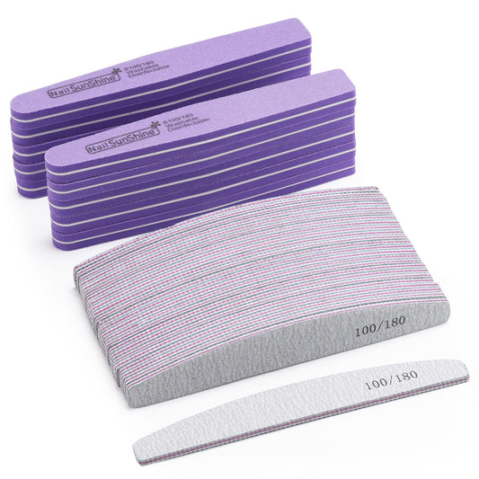 35 Count Nail Files and Buffers 100/180 Grit, Double Sided Emery Boards Sponge Nail Files for Acrylic Nails