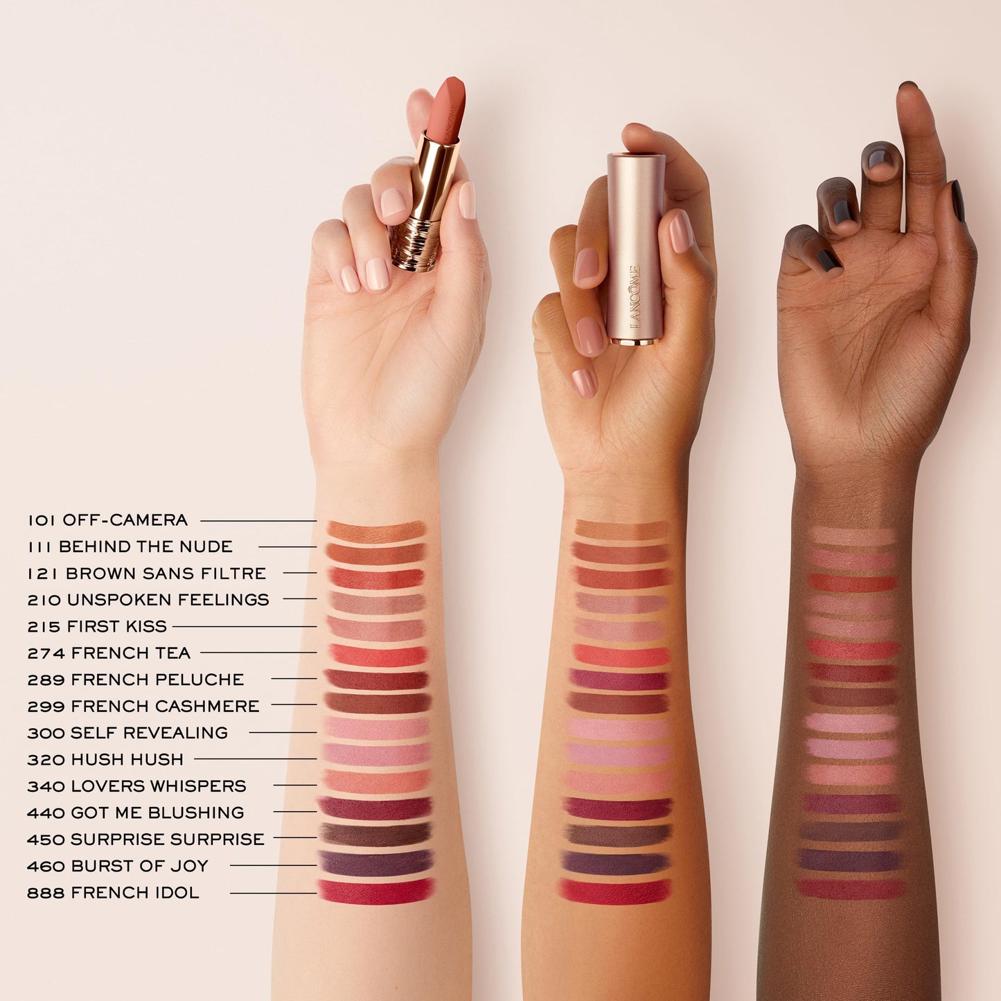 Lancôme L'Absolu Rouge Intimatte Hydrating Matte Lipstick - Buildable & Lightweight Formula with a Soft Matte Finish - Up To 24HR Comfort - 525 French Bisou