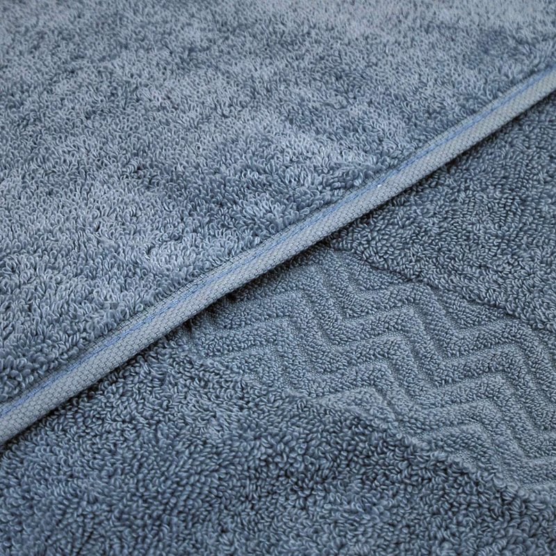 Cleanbear 100% Cotton Hand Towels, Highly Absorbent, Set of 2 (Blue-Grey), 13 x 28 Inches