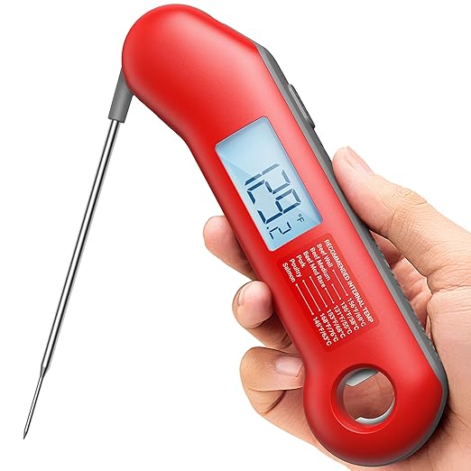 ThermoMaven Professional Meat Thermometer Digital, Ultra-Fast 0.5 Sec Instant Read, NIST Certified Â±0.5Â°F Accuracy, IP67 Waterproof, Auto-Rotating Backlit Display, Lift-to-Wake, for BBQ/Cooking/Candy