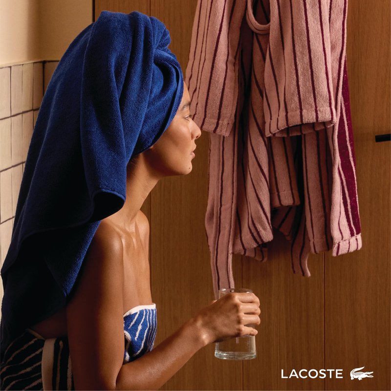 Lacoste Heritage 100% Supima Cotton Tub Mat, Navy, 21" x 31" – Highly Absorbent & Quick Drying, Premium Super Soft Bath Towel, Bathroom Essential, Gift for All Occasions, Machine Washable