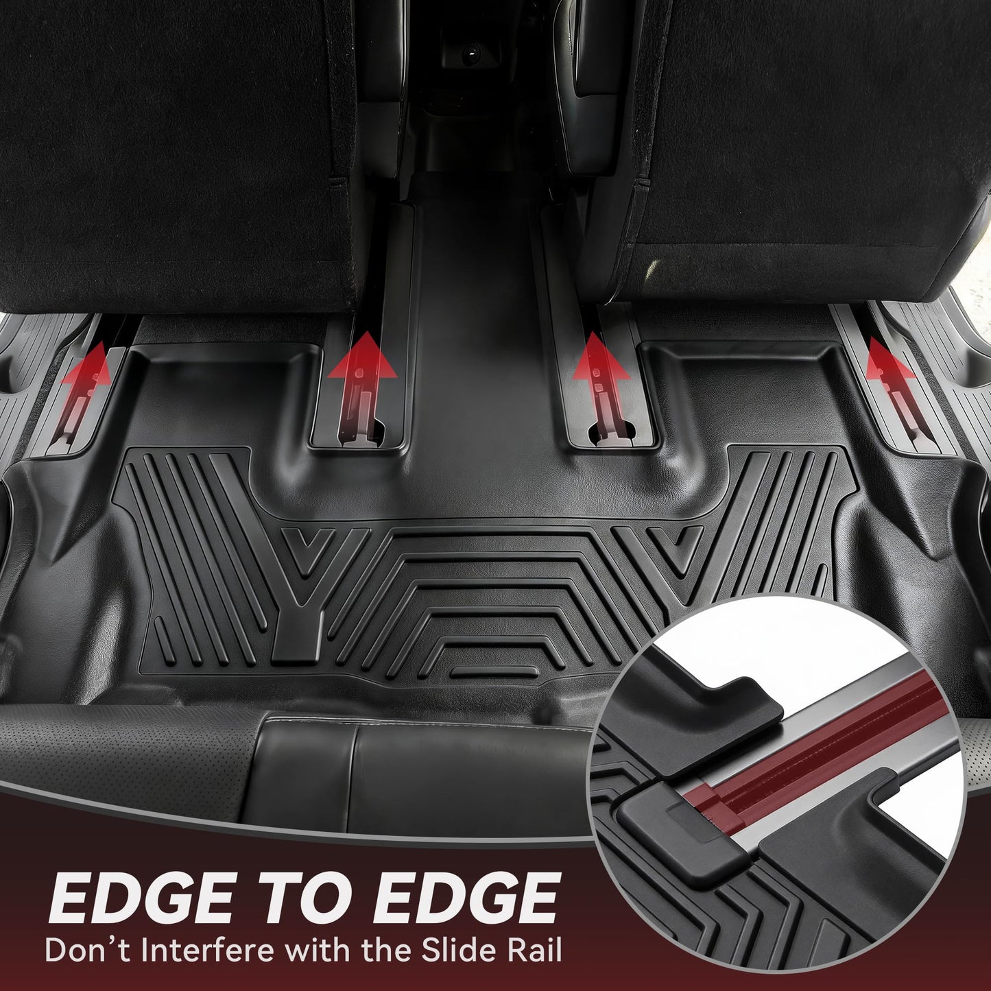 YITAMOTOR Floor Mats for Kia Telluride 7&8 Seats 2020-2025, Custom Fit All Weather TPE Rubber Mat, Kia Telluride Accessories Floor Liners Full Set, 1st & 2nd & 3rd Row & Backrest Mats & Cargo Liner