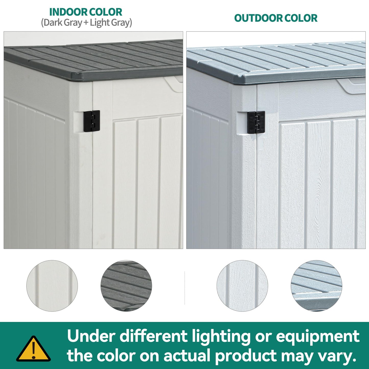 YITAHOME Extra Large Outdoor Horizontal Storage Shed, 4.5x4ft Resin Tool Sheds w/o Shelf, Easy to Assemble Waterproof Storage for Trash Cans, Garden Tools, Lawn Mower, Lockable, Light Gray
