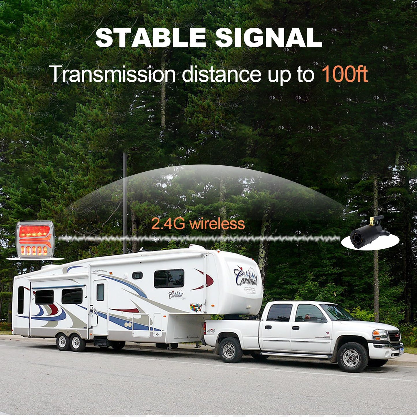 NeaLia Magnetic Wireless Trailer Lights, Rechargeable LED Trailer Light for Towing Truck, Waterproof Tail Tow Lights Kit for RV Camper Boat Caravan, Portable Turn Signal Brake Running Stop Amber