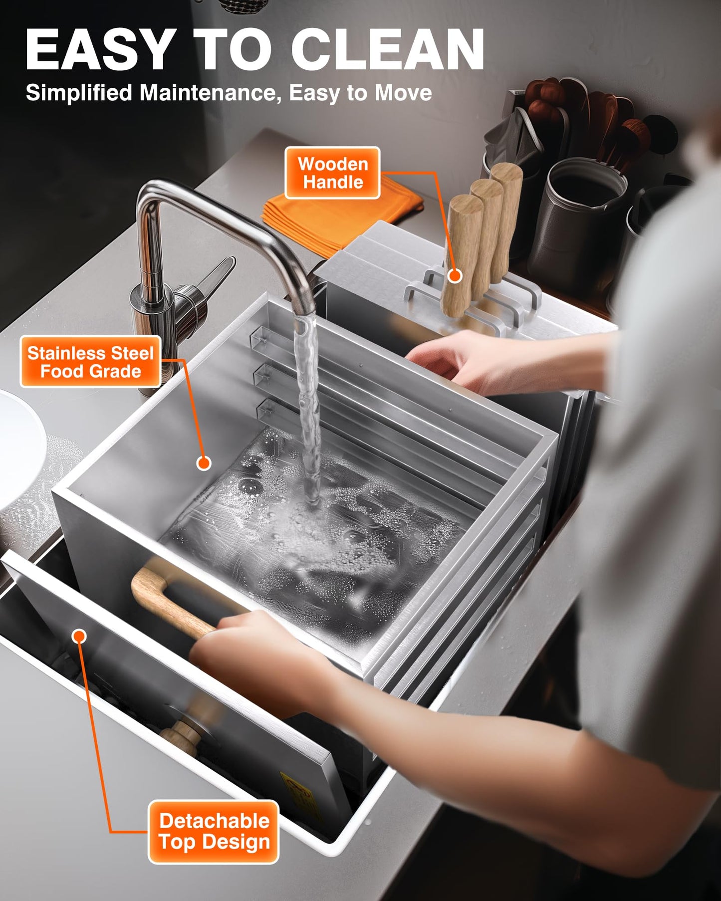 PYY Rice Noodle Roll Steamer Machine - 3 Layers 4 Trays Cantonese Cheung Fun Machine，Anti-scalding Handle Changfen Maker for Commercial and Home, Extra Stainless Steel Steam Tray and Wooden Handle