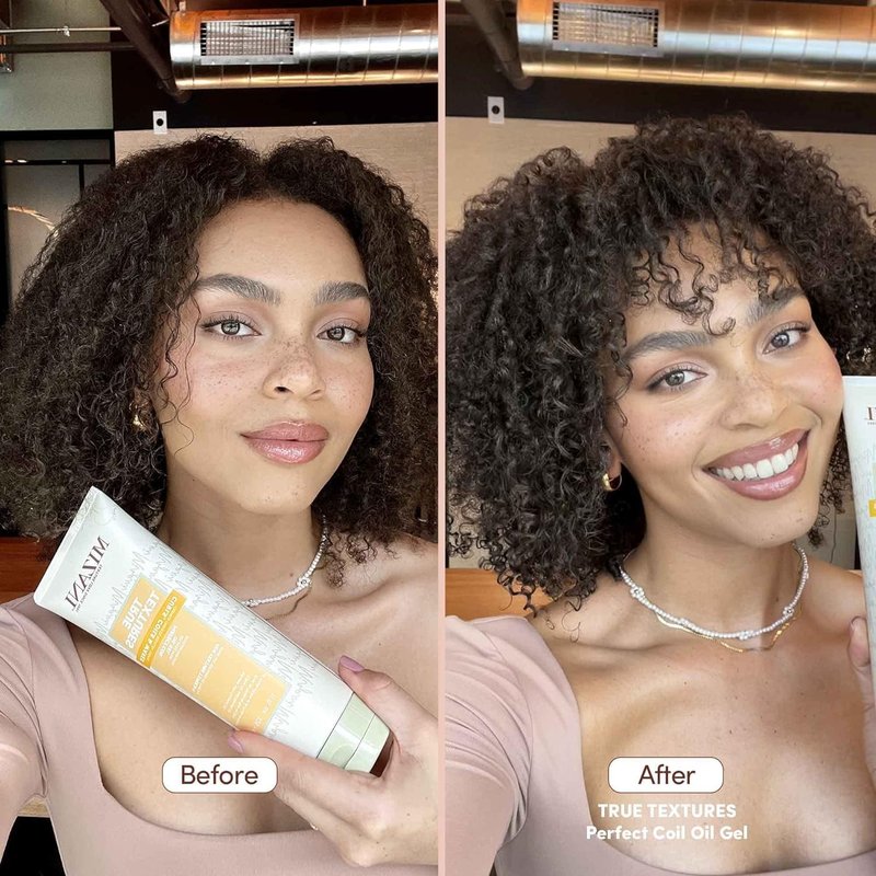 Mizani True Textures Perfect Coil Oil Gel - Curly Hair Gel for Wash and Go Styles, with Olive & Coconut Oil, Anti Frizz, Silicone-Free, No Drying Alcohols, Paraben-Free