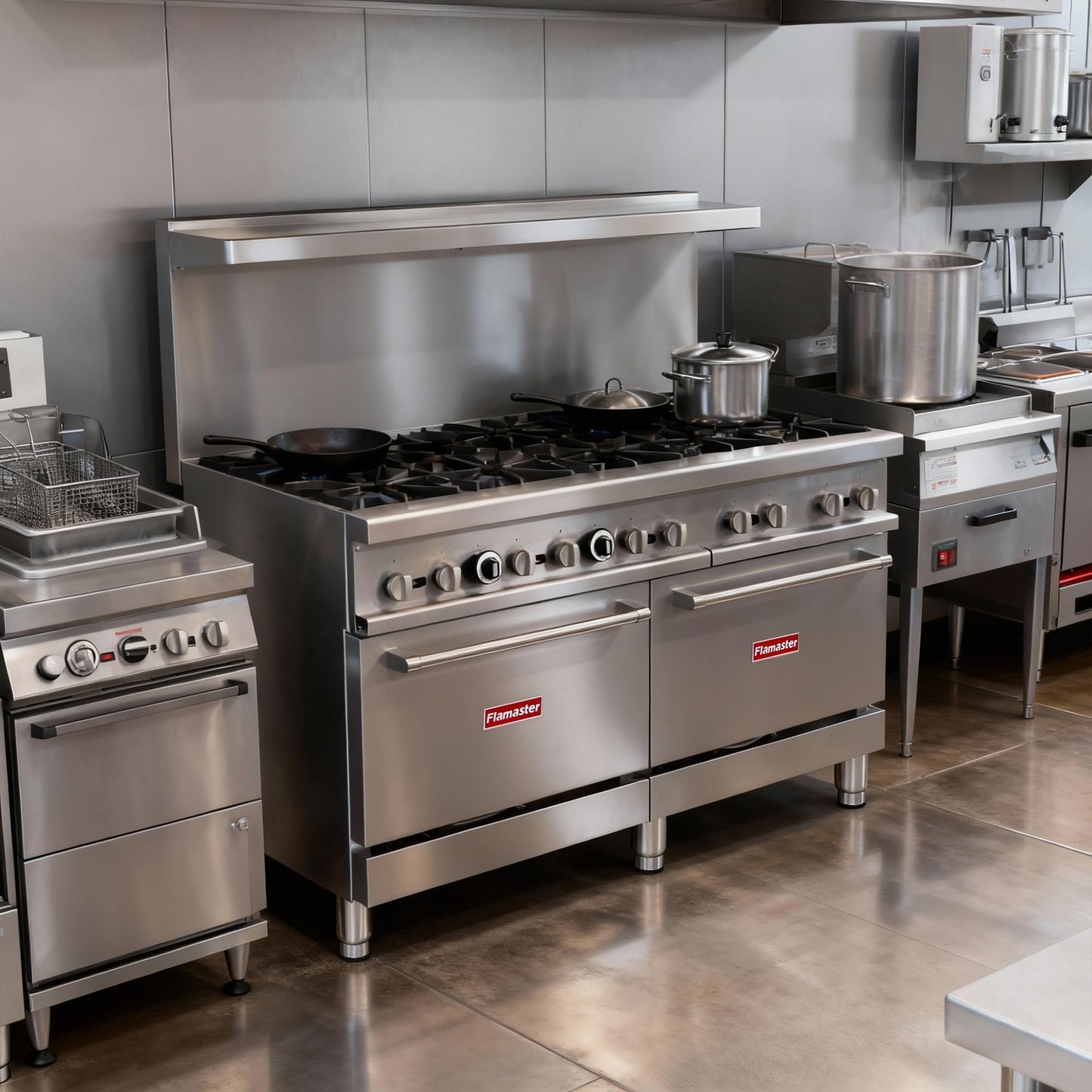 Commercial 60" Gas Range with Oven, 10 Open Burners and Under Full Size Oven 300000 BTU & 33000 Static Oven,NG/LPG Conversion kit, Manual Gas Valve,Freestanding Gas Range for Restaurants