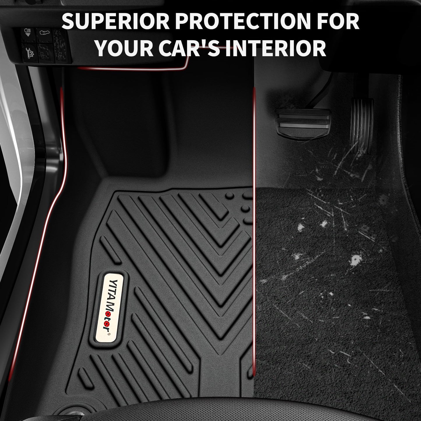 YITAMOTOR 3 Rows Floor Mats Fit for 2021-2026 Chevrolet Tahoe/GMC Yukon/Cadillac Escalade with 2nd Row Bucket Seats, Custom Fit Black TPE All-Weather 1st & 2nd 3rd Row Floor Liners