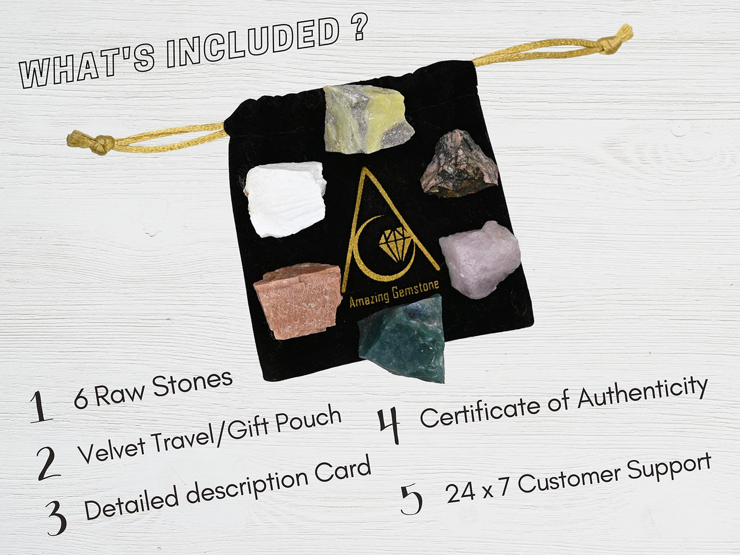 Amazing Gemstone Crystals for Love Manifestation, Set of 6 Rose Quartz, Rhodonite, Peach Moonstone, Serpentine, Scolecite and Moss Agate Healing Crystals and Stones