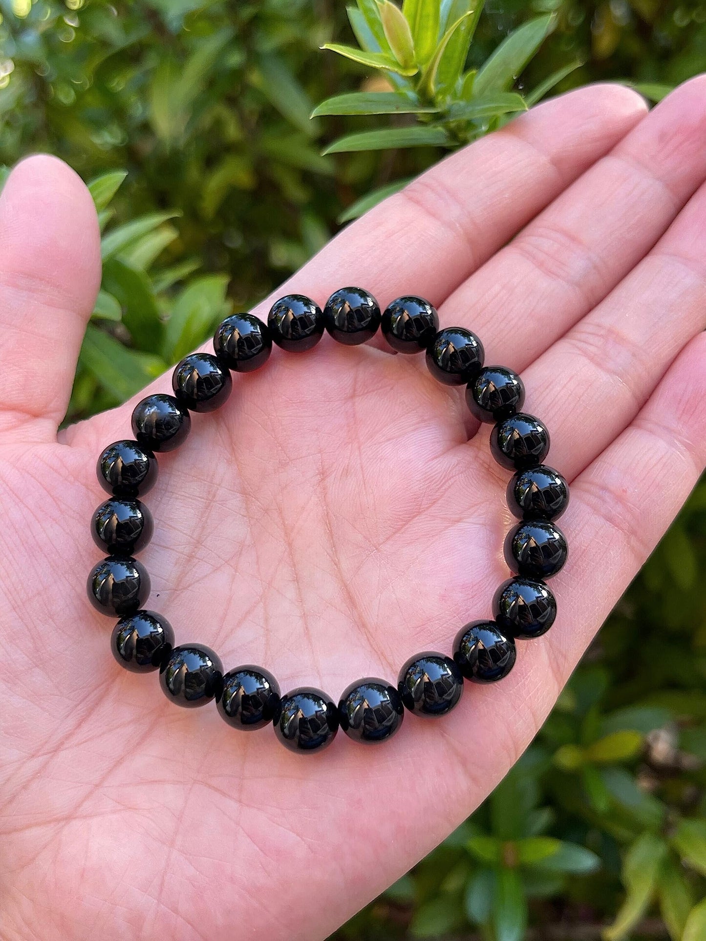 GAF TREASURES Rainbow Obsidian Crystal Bead Bracelet 8mm, Genuine Rainbow Obsidian Stretch Gemstone Bracelet, Healing Crystal Bracelet, Gift for Men & Women (1)