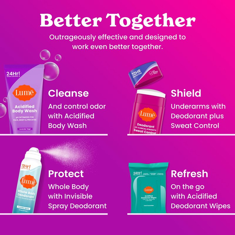 Lume Deodorant Plus Sweat Control - Invisible Spray - Extra Strength Antiperspirant For Underarms - 72 Hour Odor And Sweat Control - Phthalate and Paraben Free Formula - 2 Pack (Vanilla Bliss)