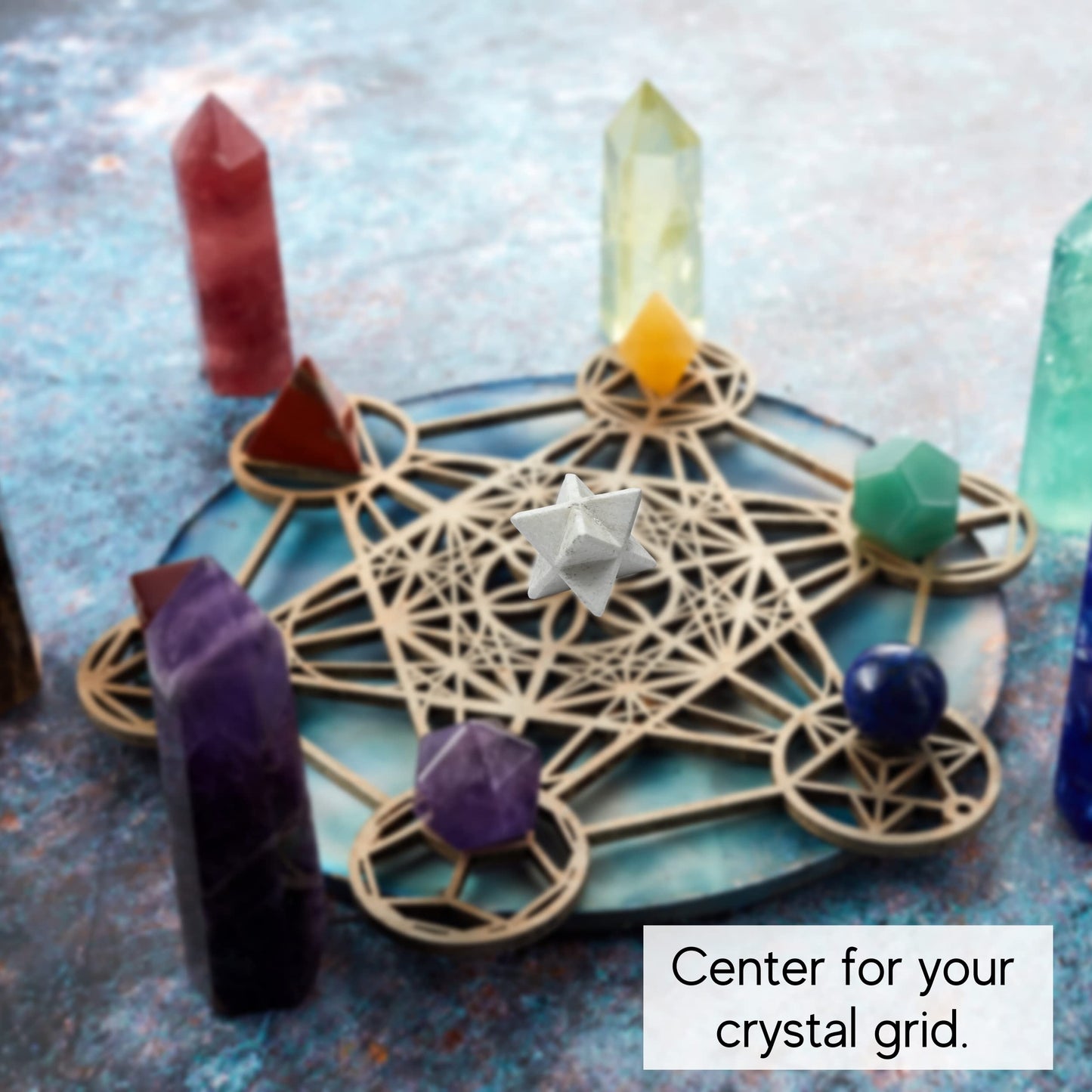 Amazing Gemstone Snow Quartz Merkaba Crystal - 0.75 Inches Metaphysical Merkaba Star for Meditation - Energetic Tetrahedron Crystal and Healing Stones and Healing (15-20mm)