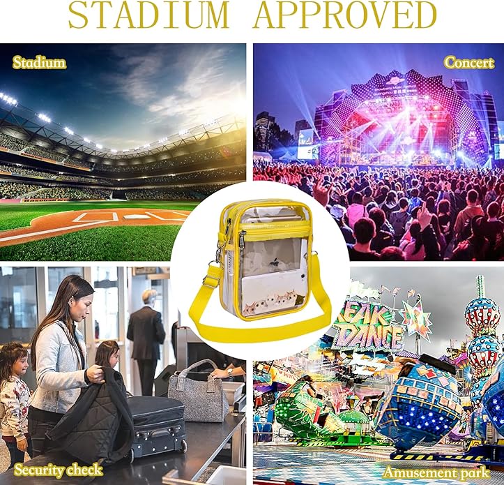 USPECLARE Clear Purse Stadium Transparent Messenger Bag Stadium Approved for Men and Women Clear CrossBody Bag