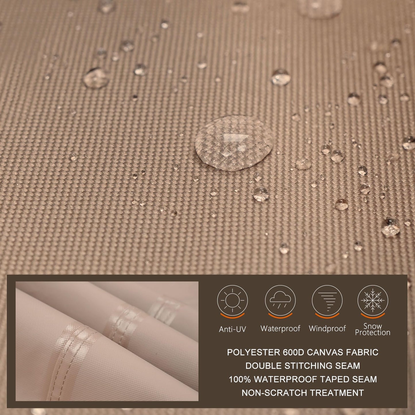ULTCOVER Waterproof 600D Polyester Square Hot Tub Cover Outdoor SPA Covers 95 x 95 inch