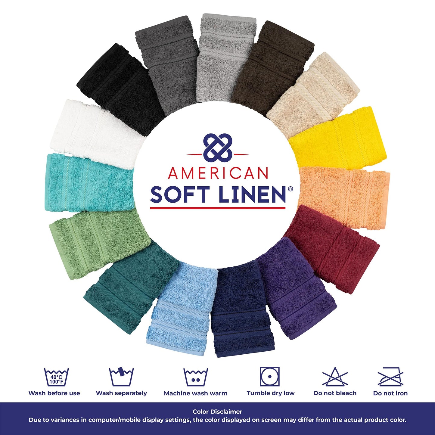 American Soft Linen Luxury Hand Towels for Bathroom, 600 GSM Heawy Weight 16x28 Size 100% Cotton Turkish 4 Piece Hand Face Towel Set, Black Hand Towels