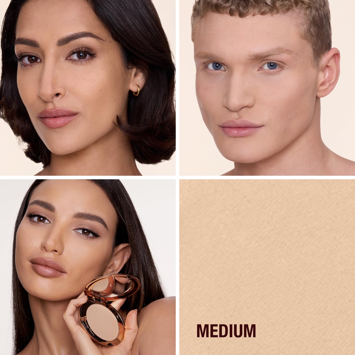 Charlotte Tilbury Airbrush Flawless Finish Setting Powder - Pore-Blurring Pressed Powder for Face Makeup to Minimize Shine with a Soft-Focus Finish - 2 Medium