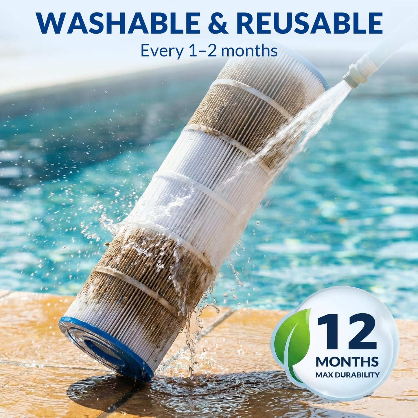 Swimara Pool Filter Cartridge for Jandy Systems, Essential Series, CL340 CV340, Replacement for R0554500 PJAN85, Cylindrical Fabric, 340 Sq. Ft., 4-Pack