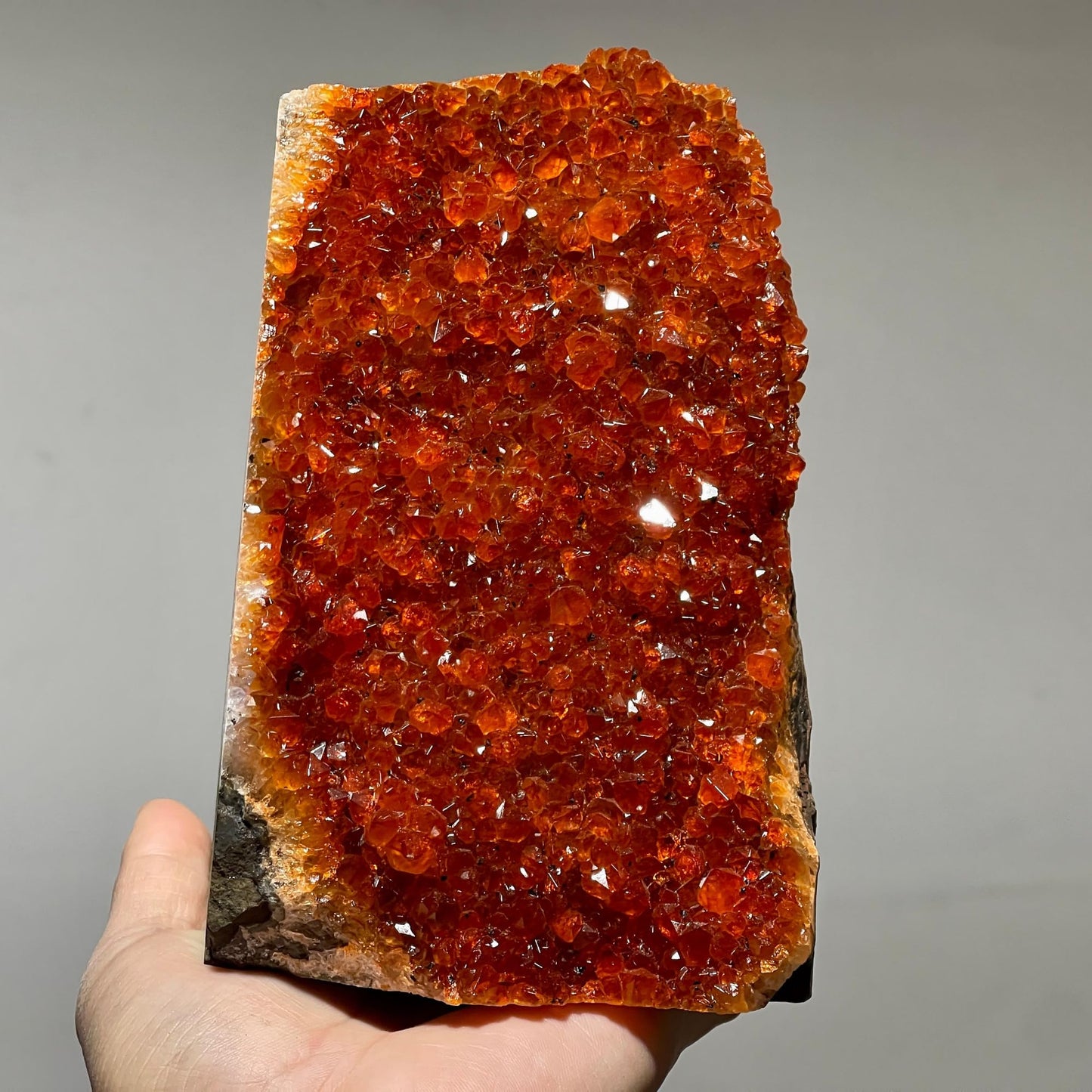 CrystalHola 200-700g Selected Raw Geode Quartz Cluster Home Feng Shui Ornaments Energy Stone Healing Tools Meditation Feng Shui Decoration,Stone Display Piece, Mineral Specimen (Orange, 200-300g)