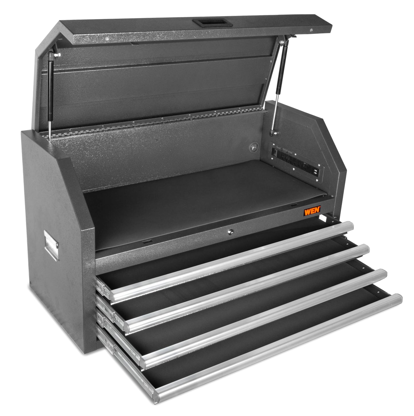 Wen 42-Inch Premium Tool Chest with Heavy Duty 21-Gauge Powder-Coated Steel Construction and Onboard Charging Station (GG421T)