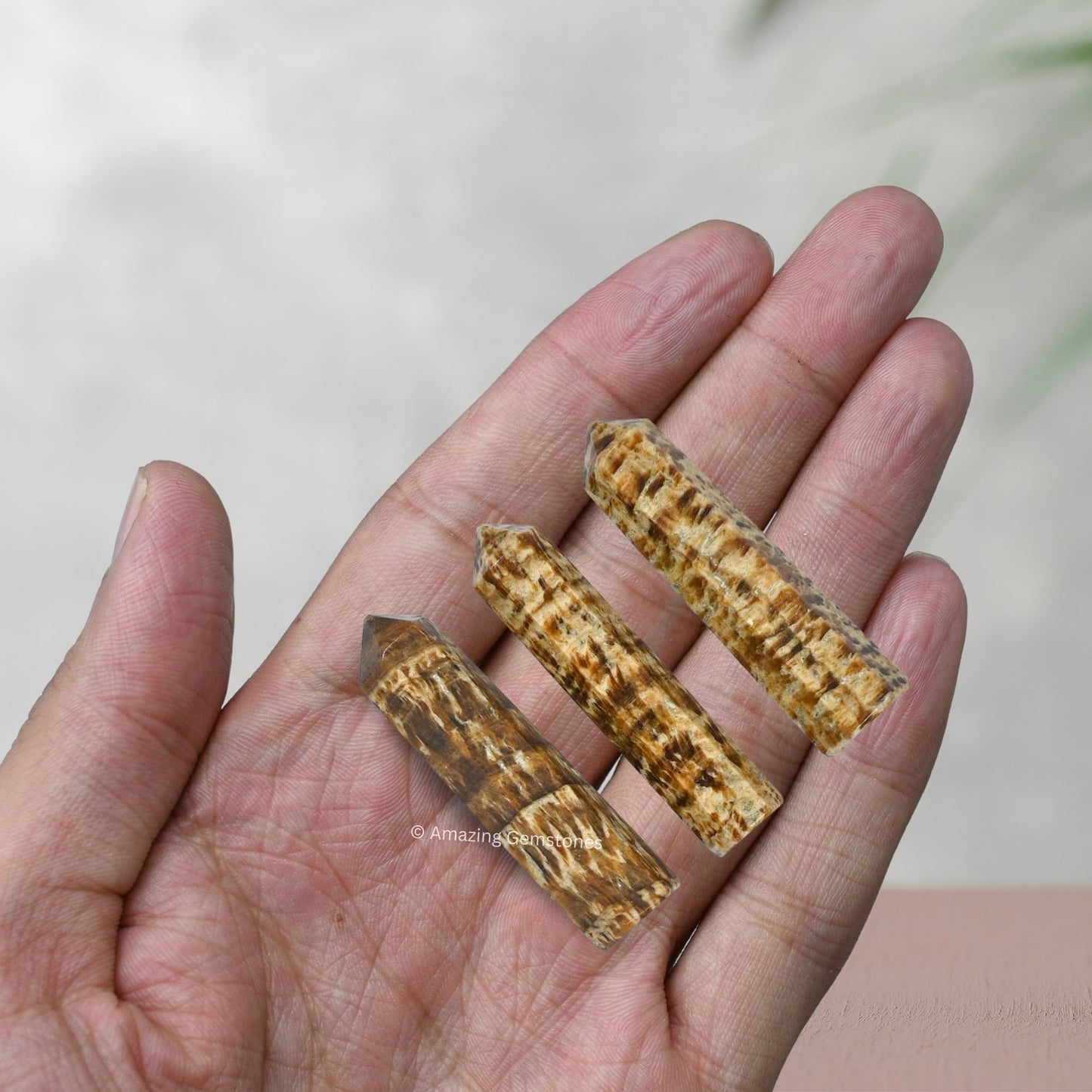 Amazing Gemstone Aragonite Crystal Points Bulk Healing Crystals and Stones - Pack of 3 Single Terminated Healing Wand Point Bulk Crystals for Crafts, Crystal Grid, DIY Work - Premium Crystals