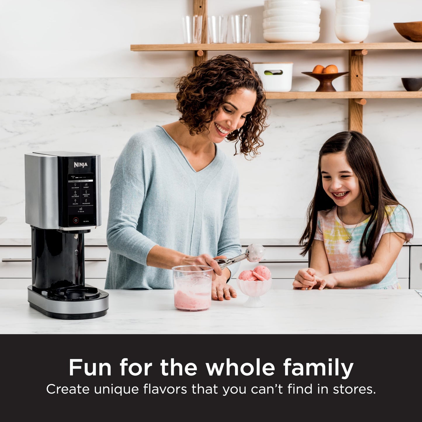 Ninja CREAMi Ice Cream Maker for Gelato, Mix-ins, Milkshakes, Sorbet, Smoothie Bowls, 7 One-Touch Programs, with (2) Pint Containers & Lids, Compact Size, Perfect for Kids, Orange Mango, NC301AO