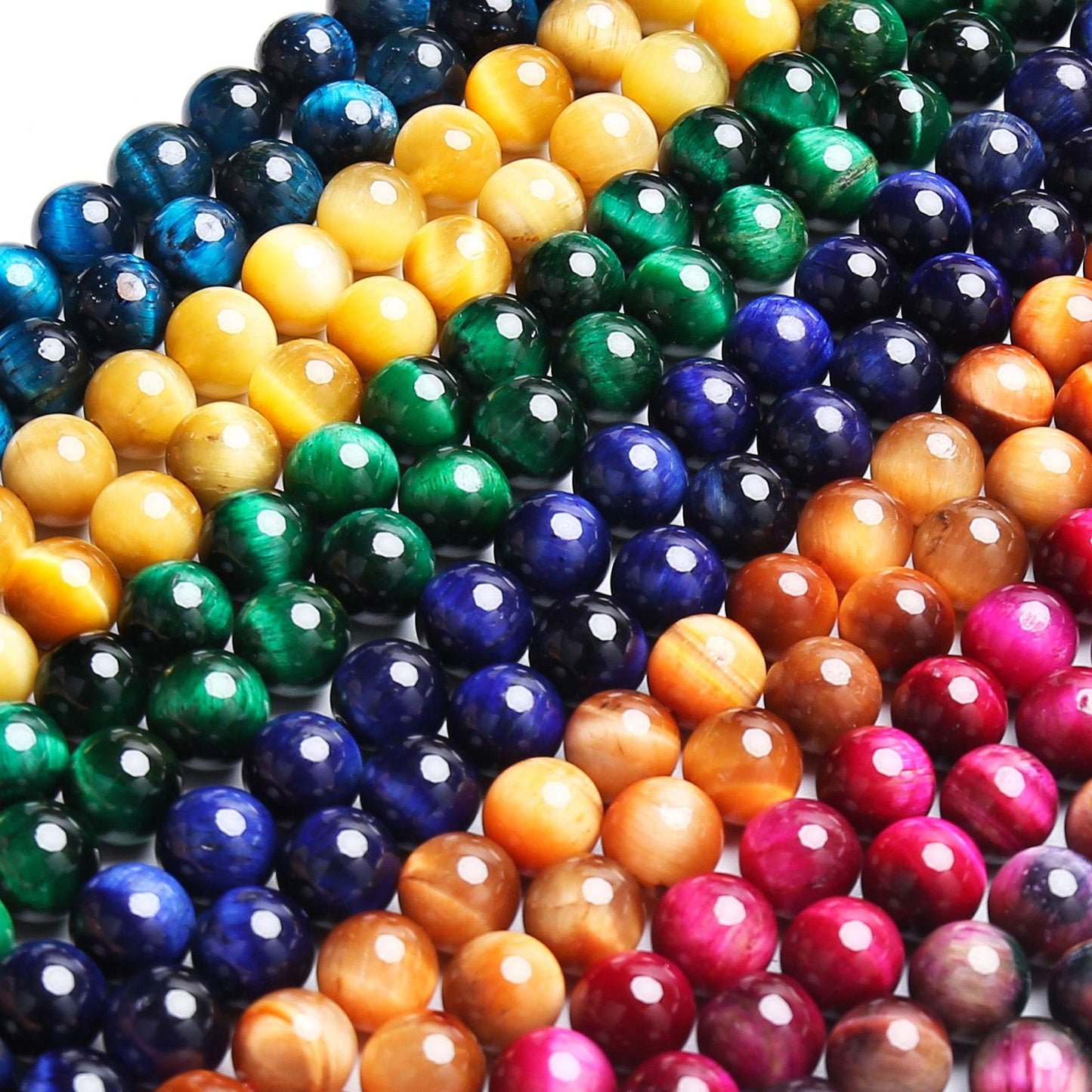 Natural Classic Tiger Eye Beads, Grade AAA Gemstone Round Loose Beads 10MM 40PCs Bulk Lot Options, Semi Precious Stone Beads for Jewelry Making