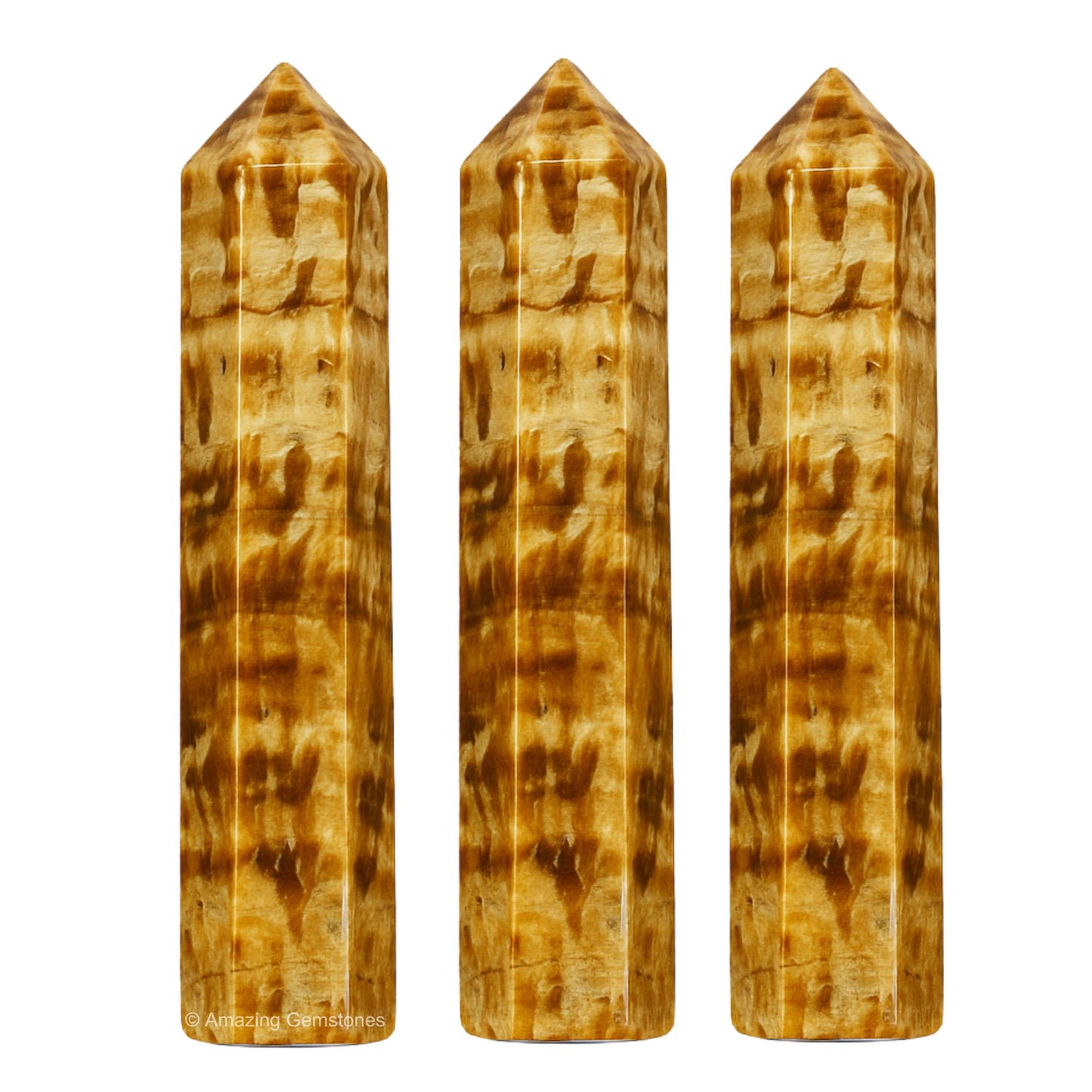 Amazing Gemstone Aragonite Crystal Points Bulk Healing Crystals and Stones - Pack of 3 Single Terminated Healing Wand Point Bulk Crystals for Crafts, Crystal Grid, DIY Work - Premium Crystals