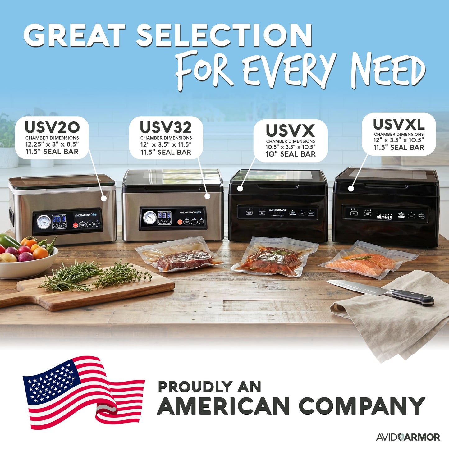 Avid Armor Ultra Series USV32: Premium Chamber Vacuum Sealer Machine High-Performance Vacuum Chamber Sealer for Professional and Home Use, Ideal Commercial Vacuum Sealer Machine for Food Preservation