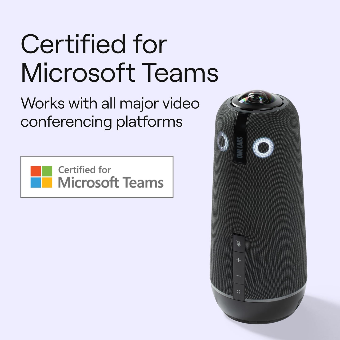 Meeting Owl 4+ 360-Degree, 4K Smart Video Conference Camera, Microphone, and Speaker (Automatic Focus, Zooming, Noise Equalizing, Certified for Microsoft Teams)
