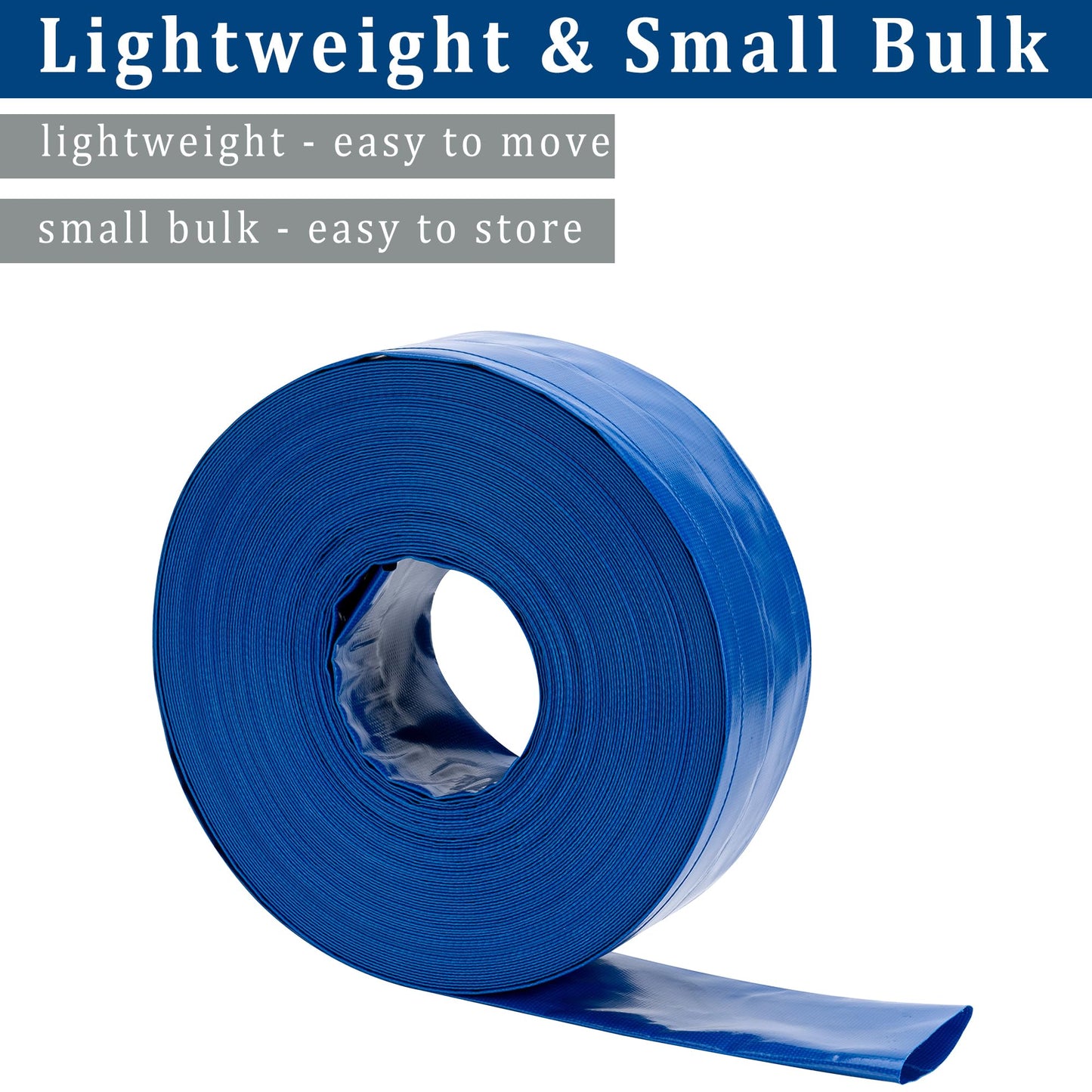 2-1/2 in x 25 ft Pool Backwash Hose Heavy Duty Drain Discharge Double PVC Lay flat General Purpose Vinyl Hose, Burst Resistant for Water Transfer Sump Pump Pool Filter (2.5in 25ft fiber reinforced)