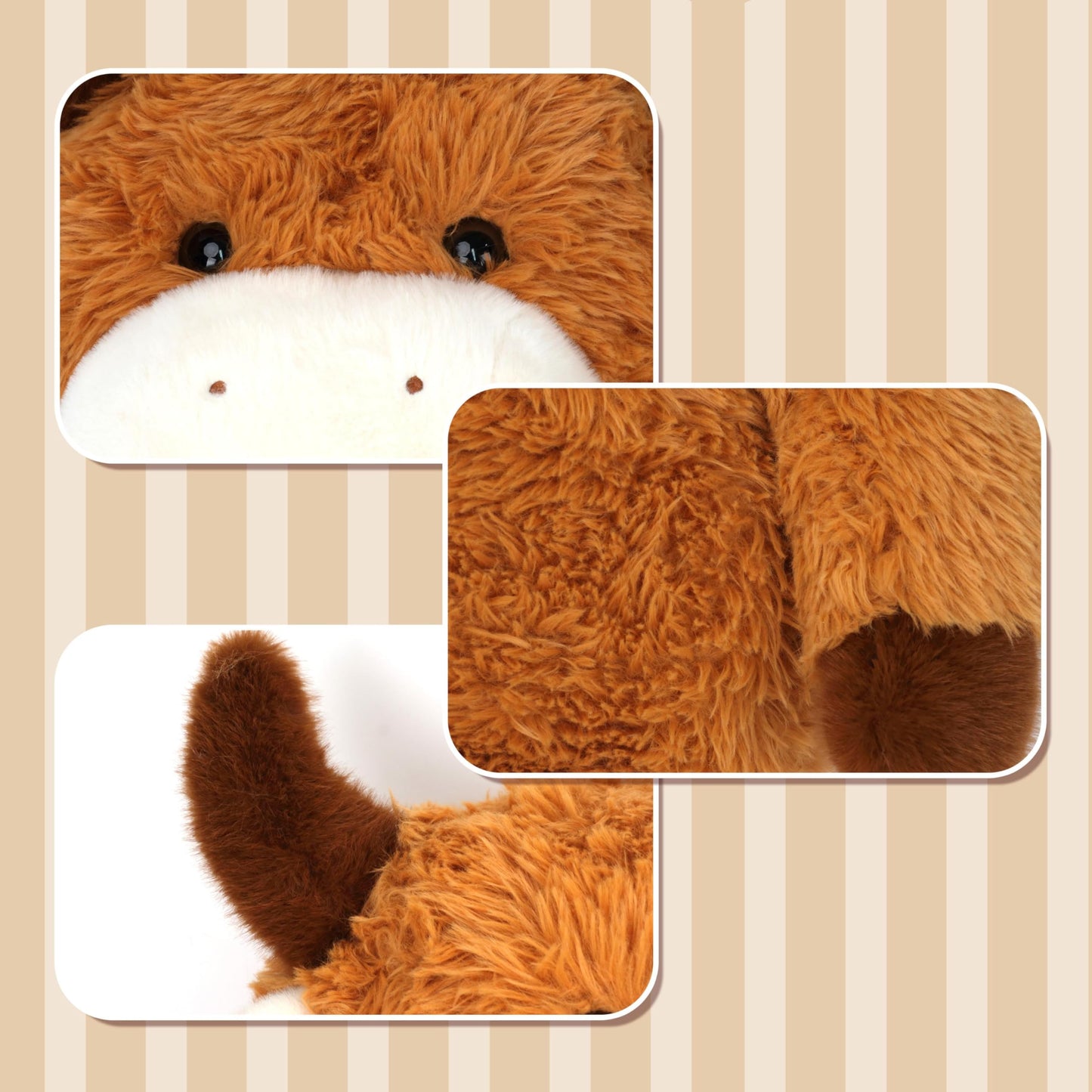 Cudhug 32" Giant Highland Cow Stuffed Animal, Animals Plush Toy Gift Huge Size Fluffy Plushy Fat Plushie, Stuffed Animals for Kids Adults