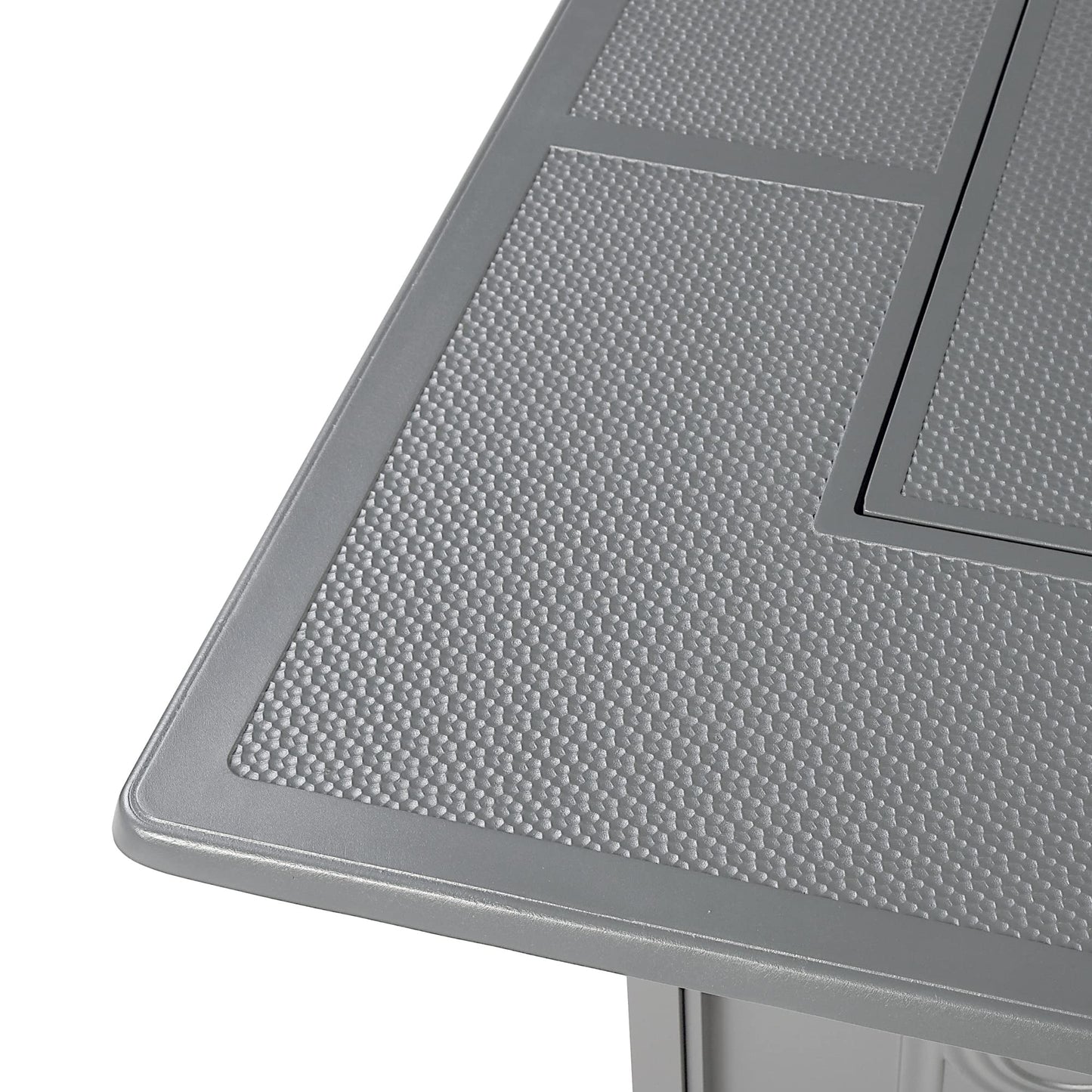 Oakland Living Square 42 in. x 42 in. Aluminum Propane Fire Pit Table with Glass Beads, Two Covers, Lid, 57,000 BTUs in Grey Finish