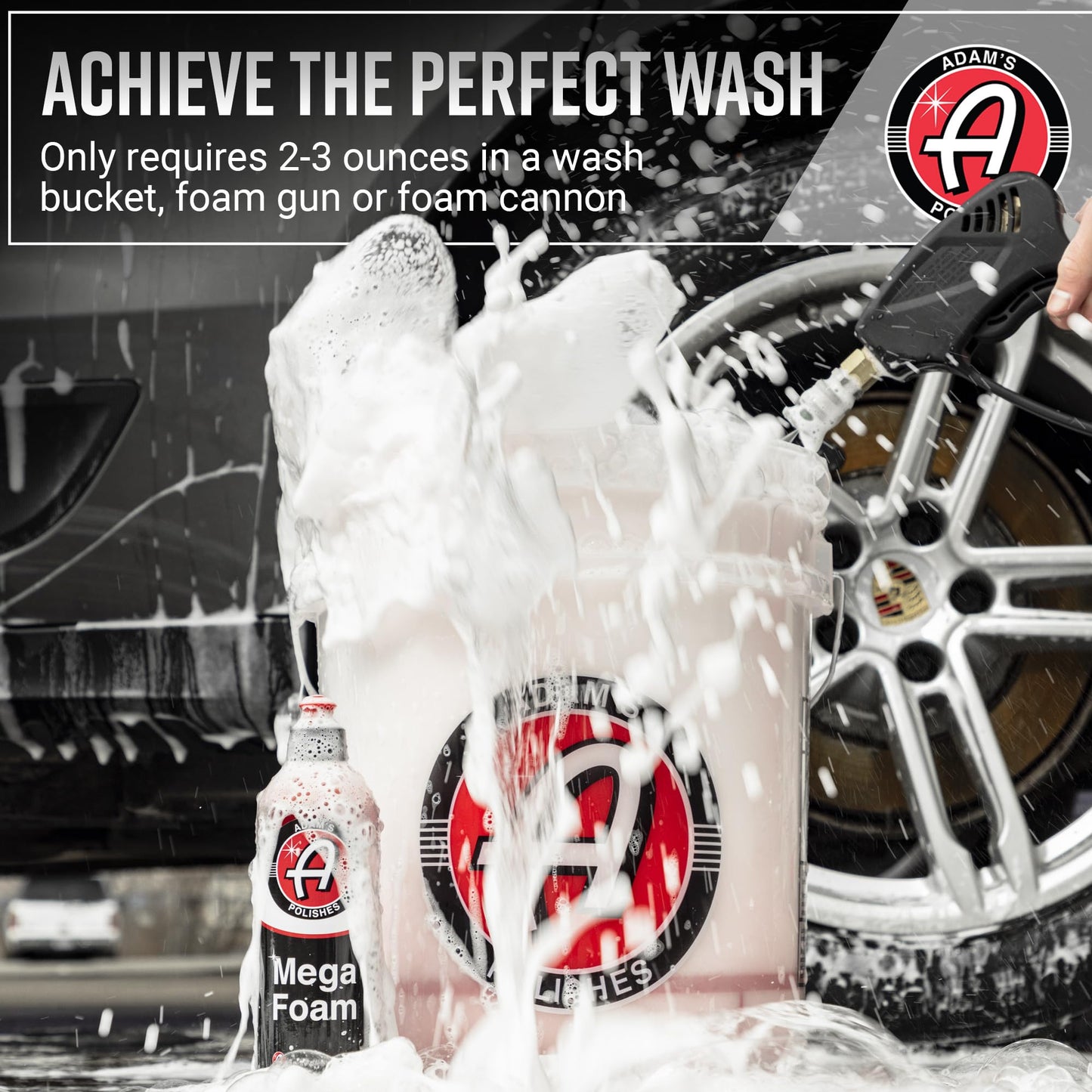 Adam’s Mega Foam Car Wash Soap (Gallon) – pH Neutral, Ultra Concentrated for Foam Cannon, Foaming Spray Gun, or Bucket – Safe for Wax, Sealants & Ceramic Coating – High Suds Car Cleaner (Pack of 2)