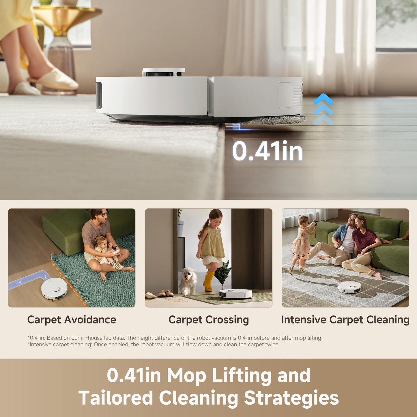 DREAME L40 Ultra Gen 2 Robot Vacuum and Mop with 25,000Pa Suction, Extendable Side Brush and Mop, All-in-One Self-Emptying & Cleaning Dock, Voice & App Control, White