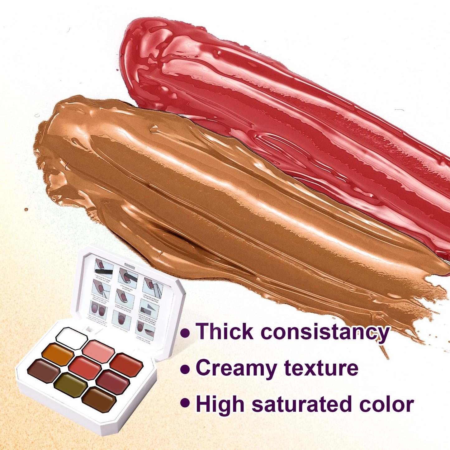 U-Shinein Gradient Painting Gel, 9 Colors Ombre Gel Nail Polish Dark Beown Green for Pigment Pat Aura Nails, French Manicure DIY Nail Art Long Lasting Soak od UV Home Salon Palette Ancient City