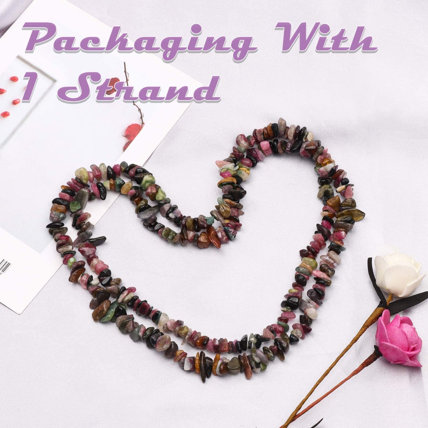 500 pcs Natural Chip Stone Beads Multicolor 5 mm to 8 mm Irregular Gemstone Healing Crystal Loose Rocks Bead Hole Drilled DIY for Bracelet Necklace Earrings Jewelry Making Craft