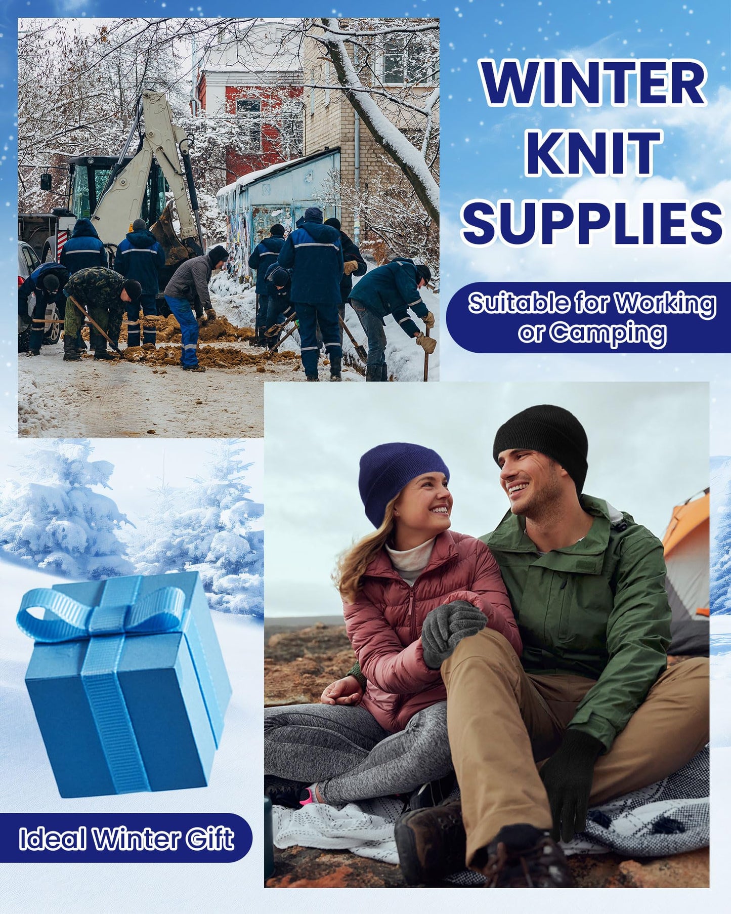 Suhine 150 Pcs Bulk Homeless Supplies Winter Beanies Gloves Socks Set Warm Care Package Homeless Kits for Cold Weather Items (Basic Colors)