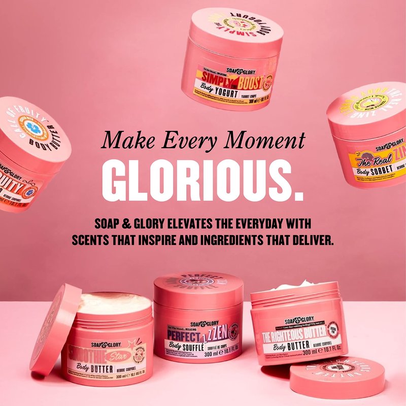 Soap & Glory Face Wash with Vitamin C - 3 in 1 Brightening Facial Cleanser, Makeup Remover & Face Exfoliator - Deeply Cleanses, Purifies & Hydrates for Radiant, Smooth Skin (11.8 fl oz)