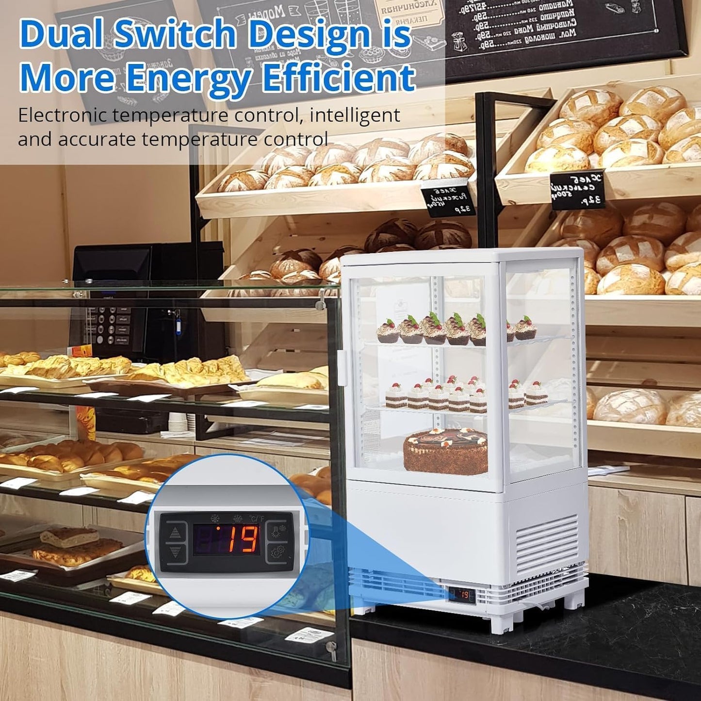 ActiveTrail Commercial Beverage Refrigerator, Upright Beverage Display Refrigerator with Double Glass Door and Adjustable Shelves, Refrigerated Beverage Cooler for Restaurants, Bars, Shops