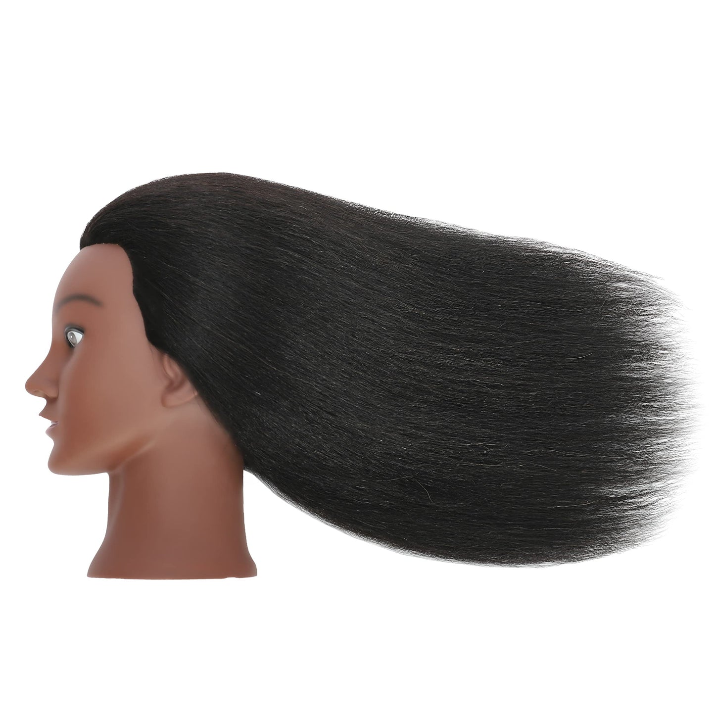 TIANYOUHAIR Mannequin Head 100% Human Hair Cosmetology Manikin Doll Training Head with Stand for Hairdresser Practice Braiding Styling Coloring Bleaching Dyeing Cutting Updos Display