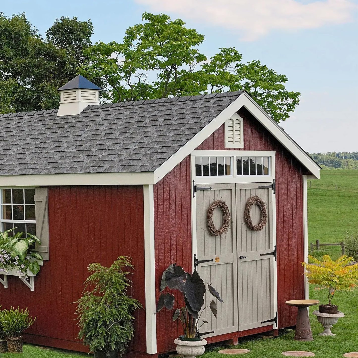 Melkus Shed Window 12"x30" 2 Pack Transom Window Fixed Design with Tempered Glass, Perfect for Shed, Chicken Coop, Barn, Greenhouse, Garage, Playhouse, Storage Room, White