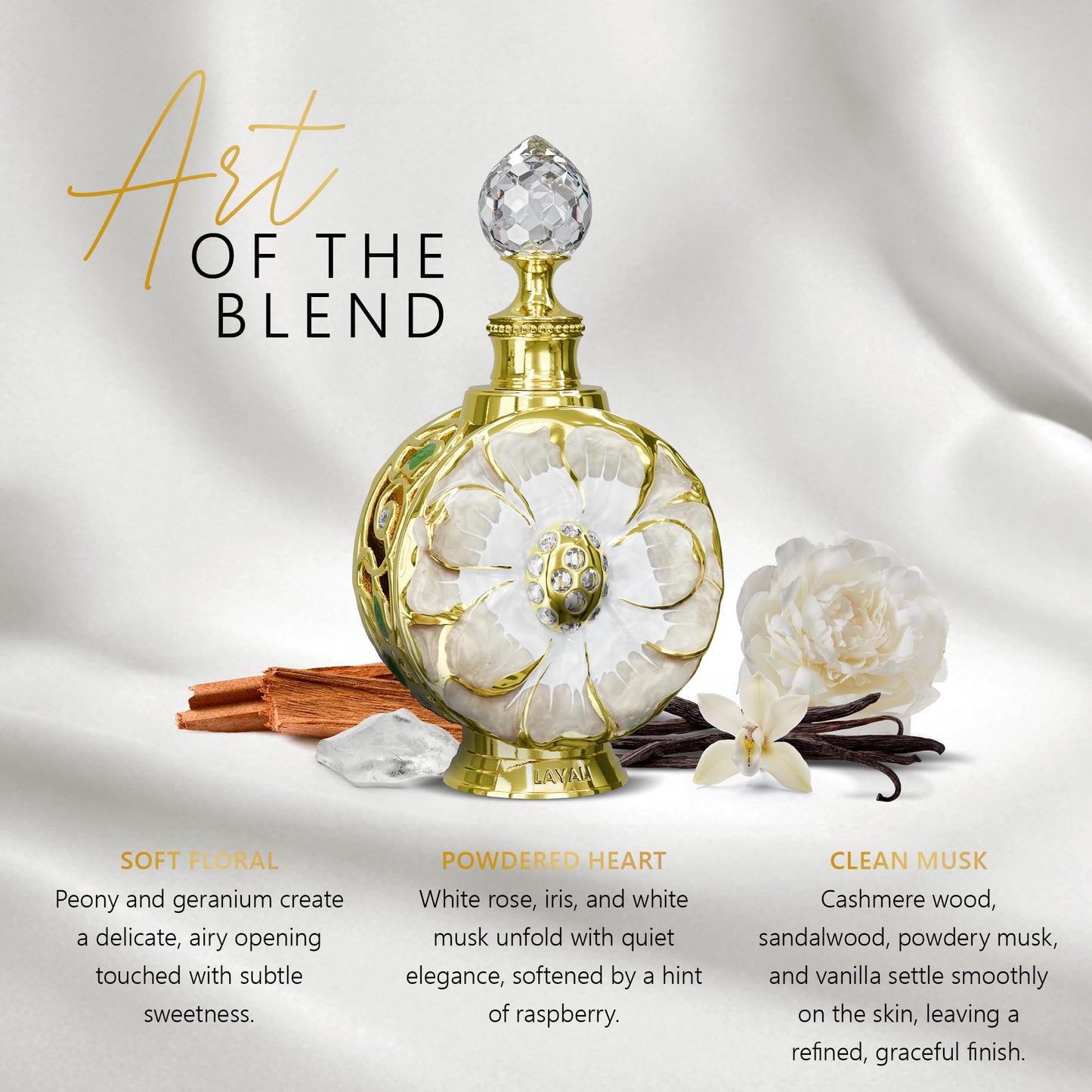 Swiss Arabian Layali Blanc – Arabian Perfume Oil Fragrance with White Rose, Iris and Vanilla – Luxury Products From Dubai – Long Lasting & Addictive Parfum – Arabic Perfume Oil for Women (0.5 oz)