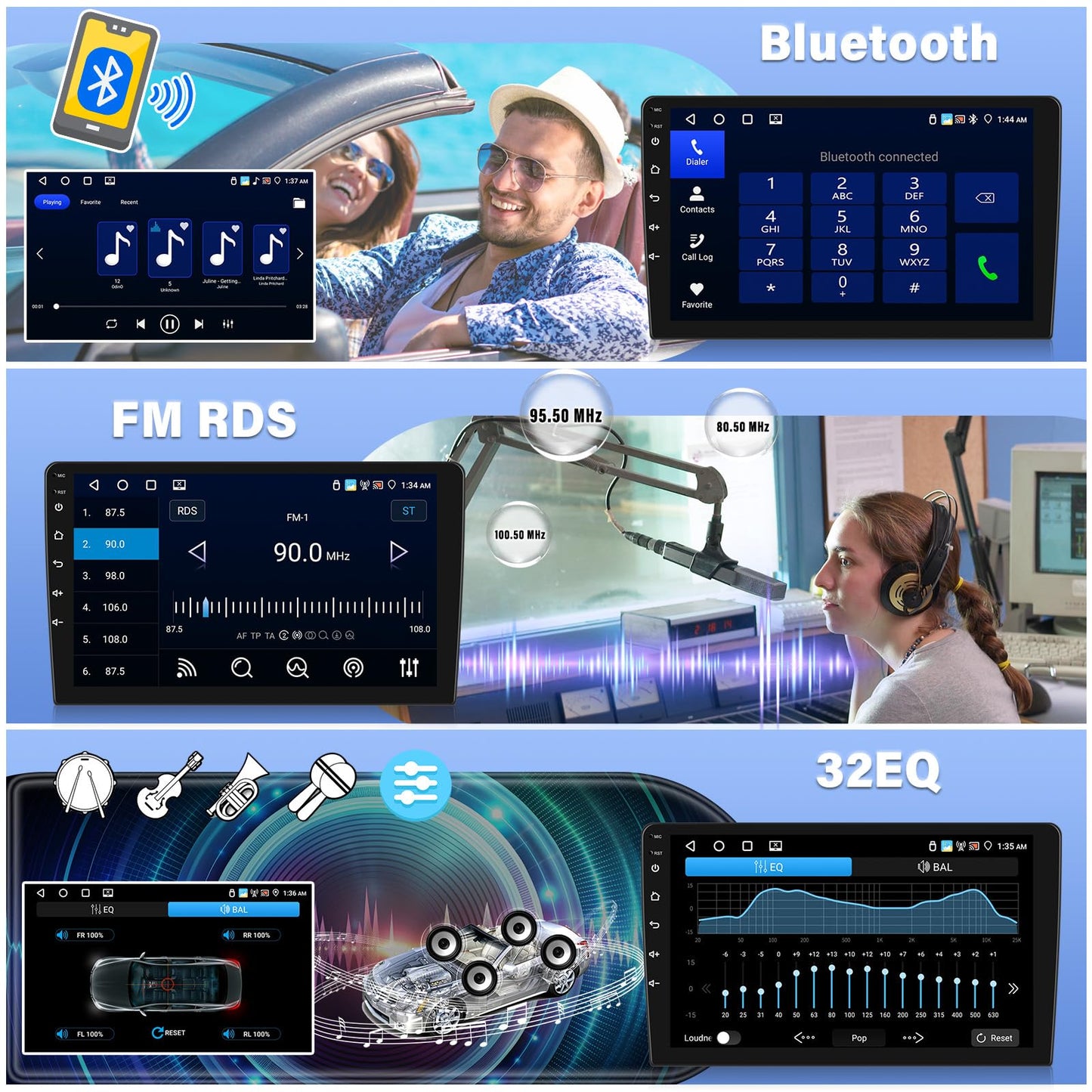 4+64G Android 13 Car Radio for Hyundai Sonata 2010-2015, 9'' HD 1280 * 720 Touchscreen Stereo with Wireless CarPlay Android Auto Mirror Link GPS Navi Bluetooth,WiFi,32EQ,SWC+Camera&Mic