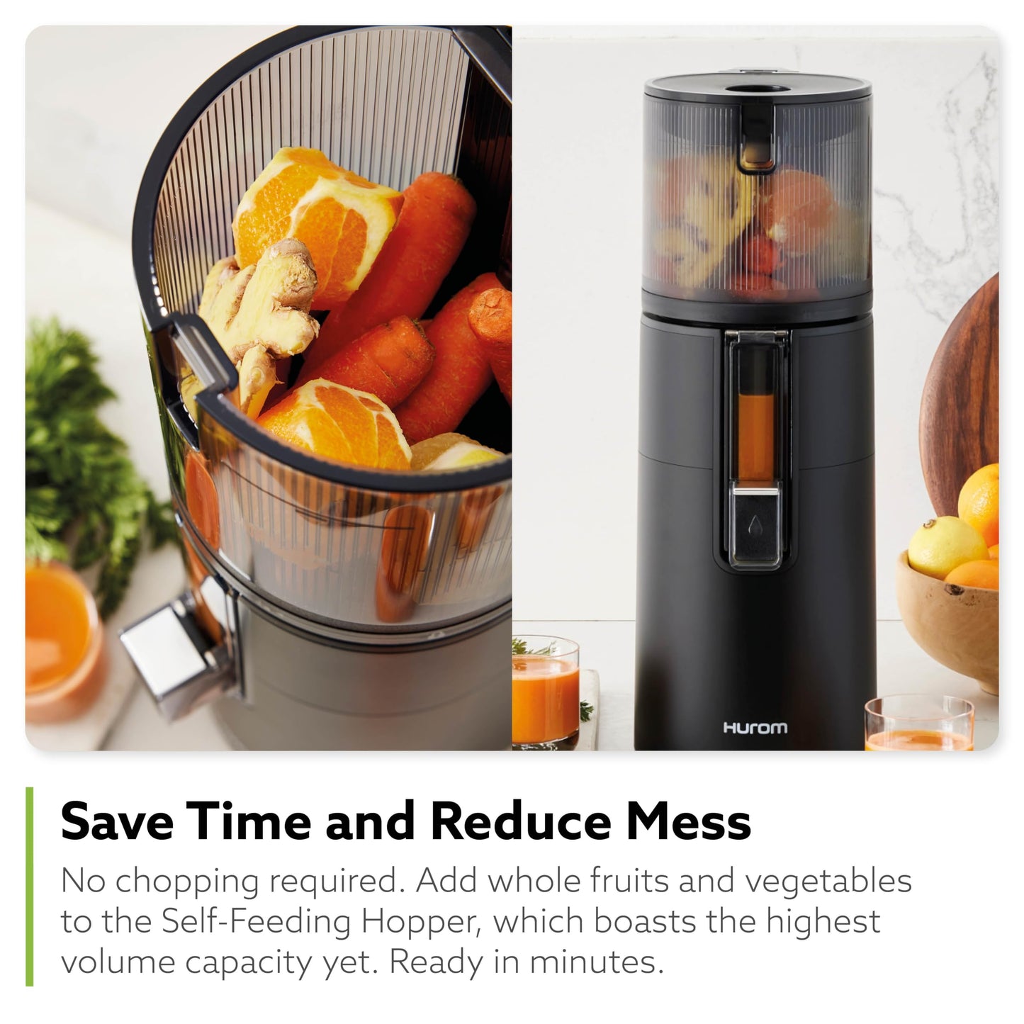 Hurom H400 Cold Press Juicer Machine, Award Winning Masticating Slow Juicer, Easy to Clean, Strainer & Hands Free with Self Feeding, Wide Mouth Hopper, Easy Assembly (White)