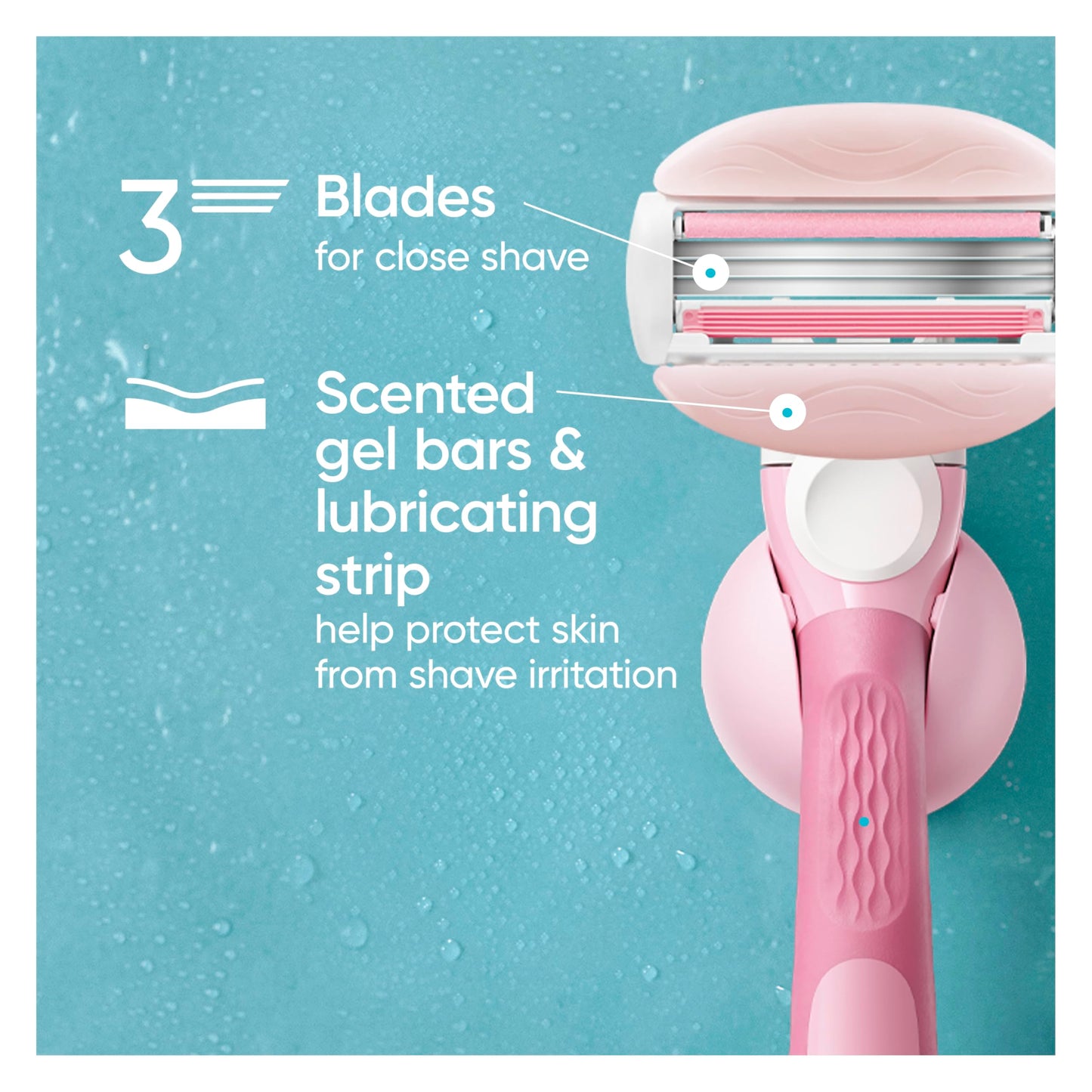 Gillette Venus ComfortGlide White Tea Women's Razor Refills, 4 Refill Cartridges, Fits Venus Reusable Razor Handles, 3-Bladed with Built-in Shave Gel Bars