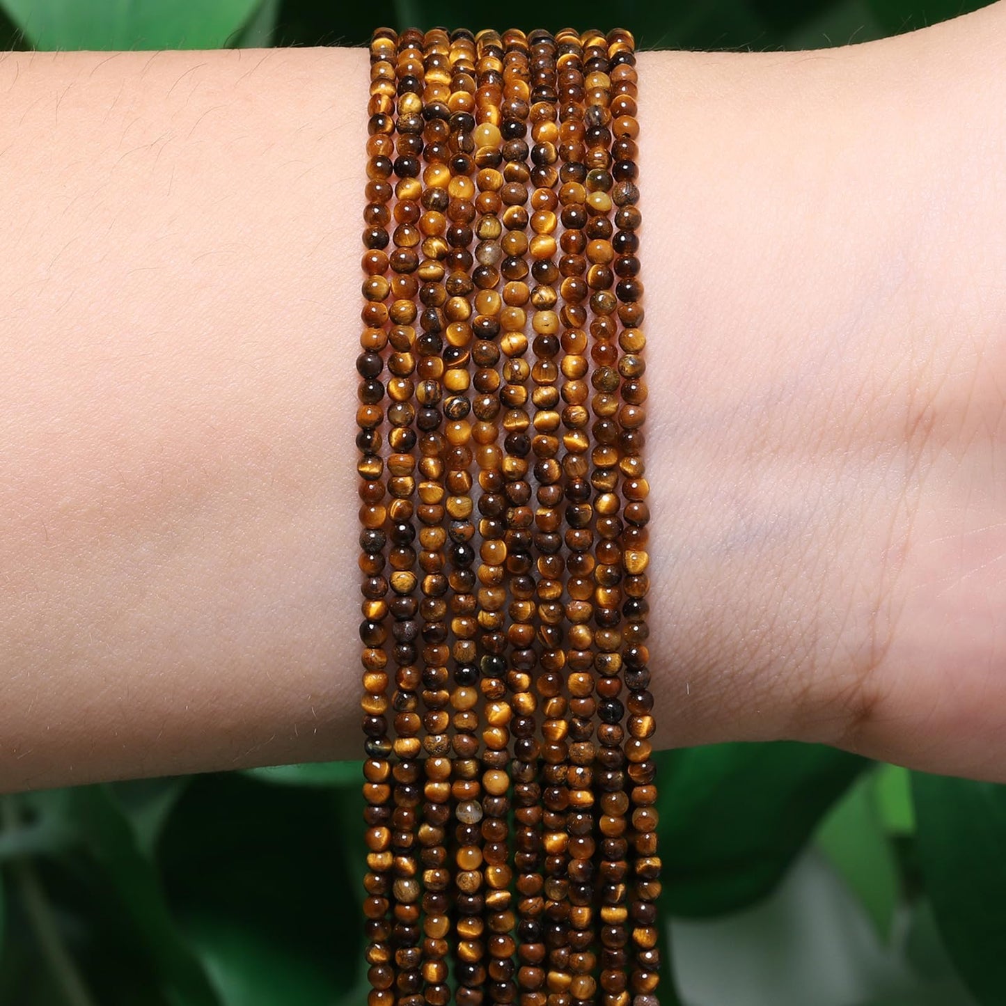 Songxi 180pcs 2mm Yellow Tiger Eye Natural Round Stone Beads for Jewelry Making, Smooth Loose Small Gemstone Beads for Bracelets Necklace, Chakra Stones with Energy Power